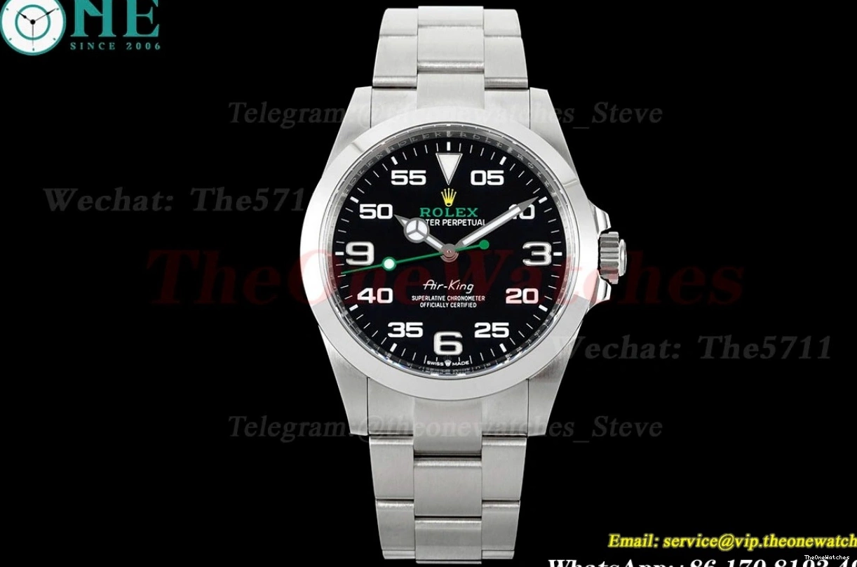 SS Clean Airking 40mm 126900 SS Black SH3230 Num 0520